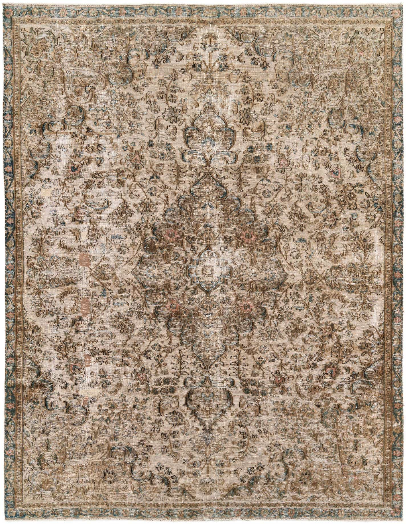 Primary image 7' 2 x 9' 9  Hand Knotted Ultra Vintage Persian Wool Rug