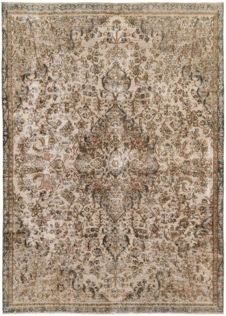 7' 2 x 9' 9 Hand Knotted Ultra Vintage Persian Wool Rug