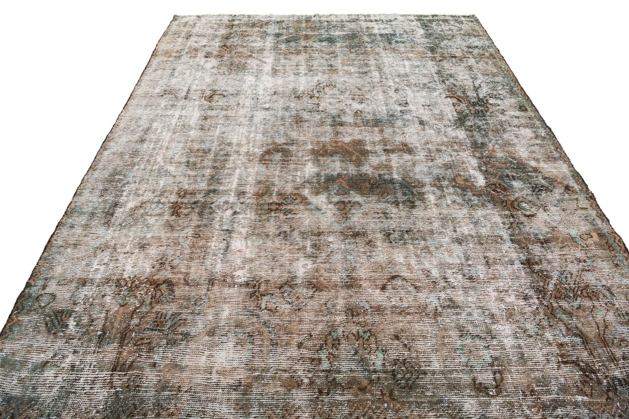 6' 8 x 8' 5 Hand Knotted Ultra Vintage Persian Wool Rug