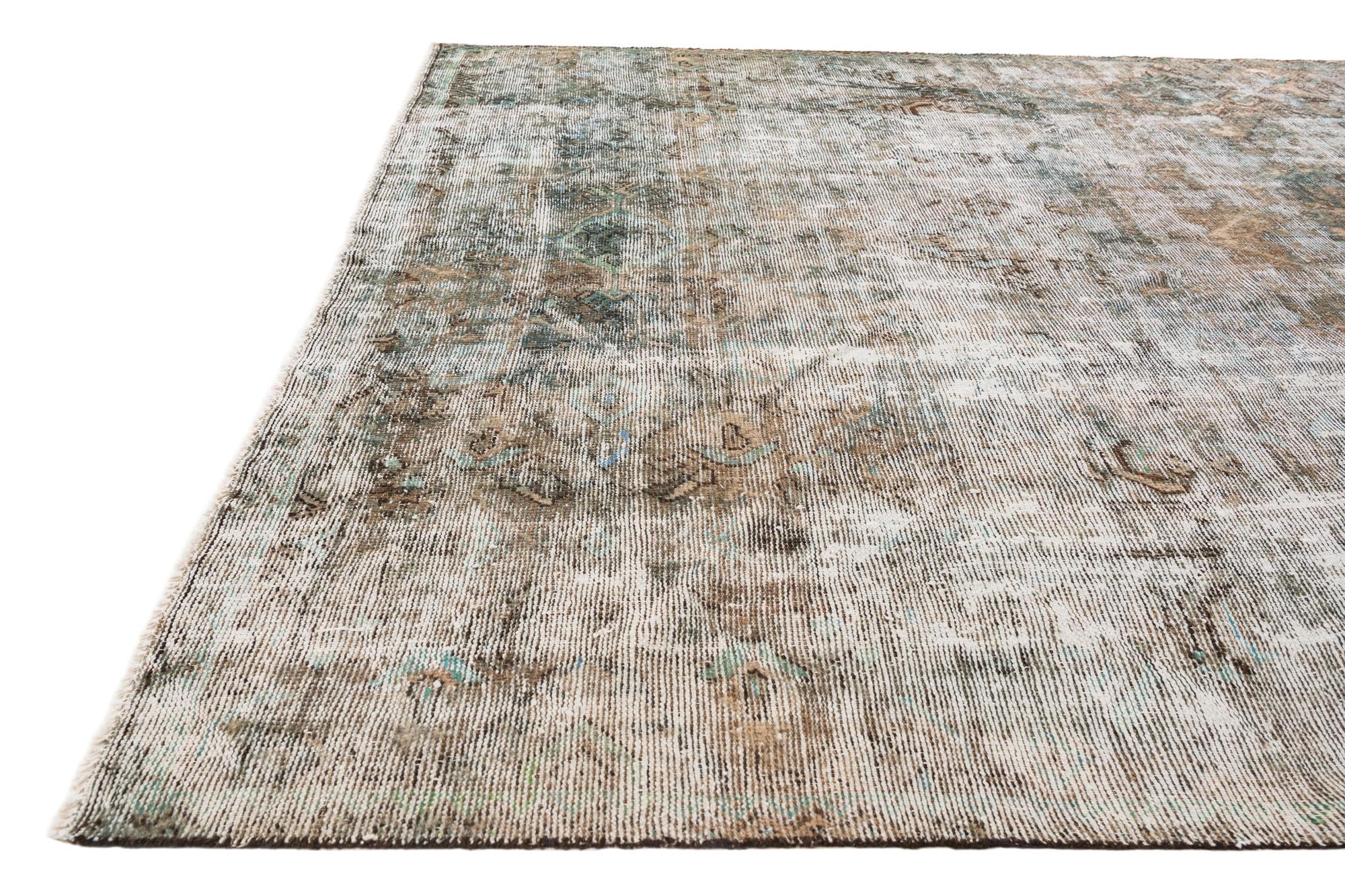 6' 8 x 8' 5 Hand Knotted Ultra Vintage Persian Wool Rug