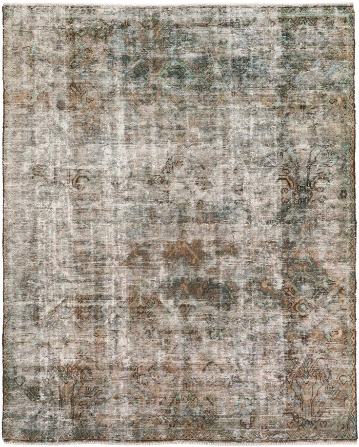 Detail image of 6' 8 x 8' 5 Hand Knotted Ultra Vintage Persian Wool Rug