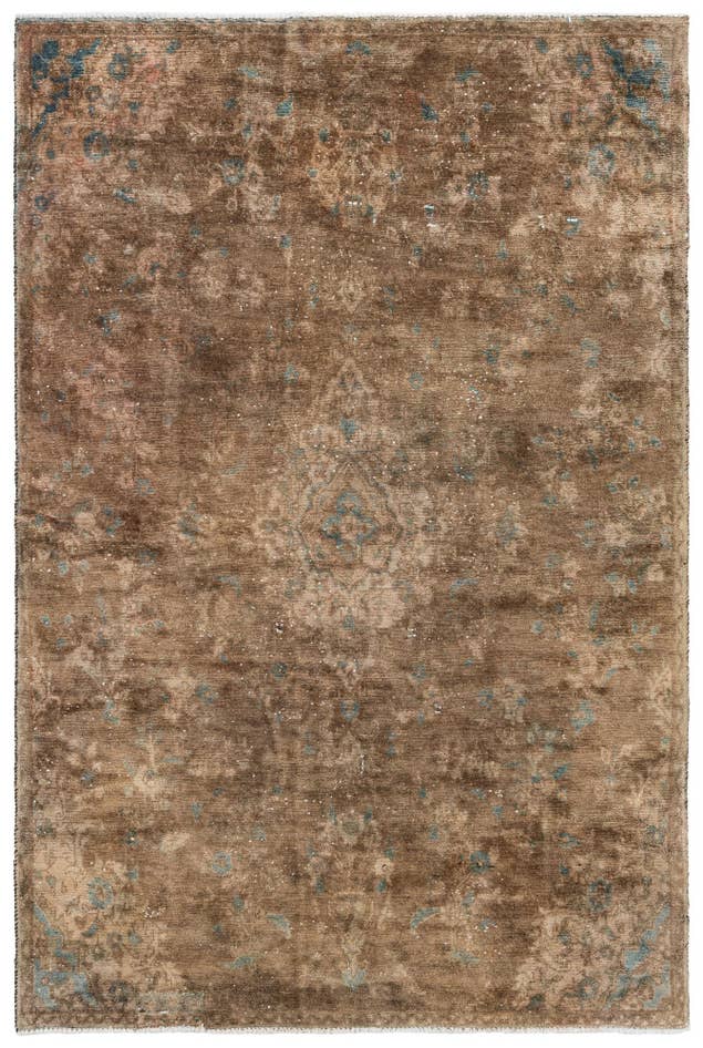 Detail image of 5' 3 x 7' 10 Hand Knotted Ultra Vintage Persian Wool Rug