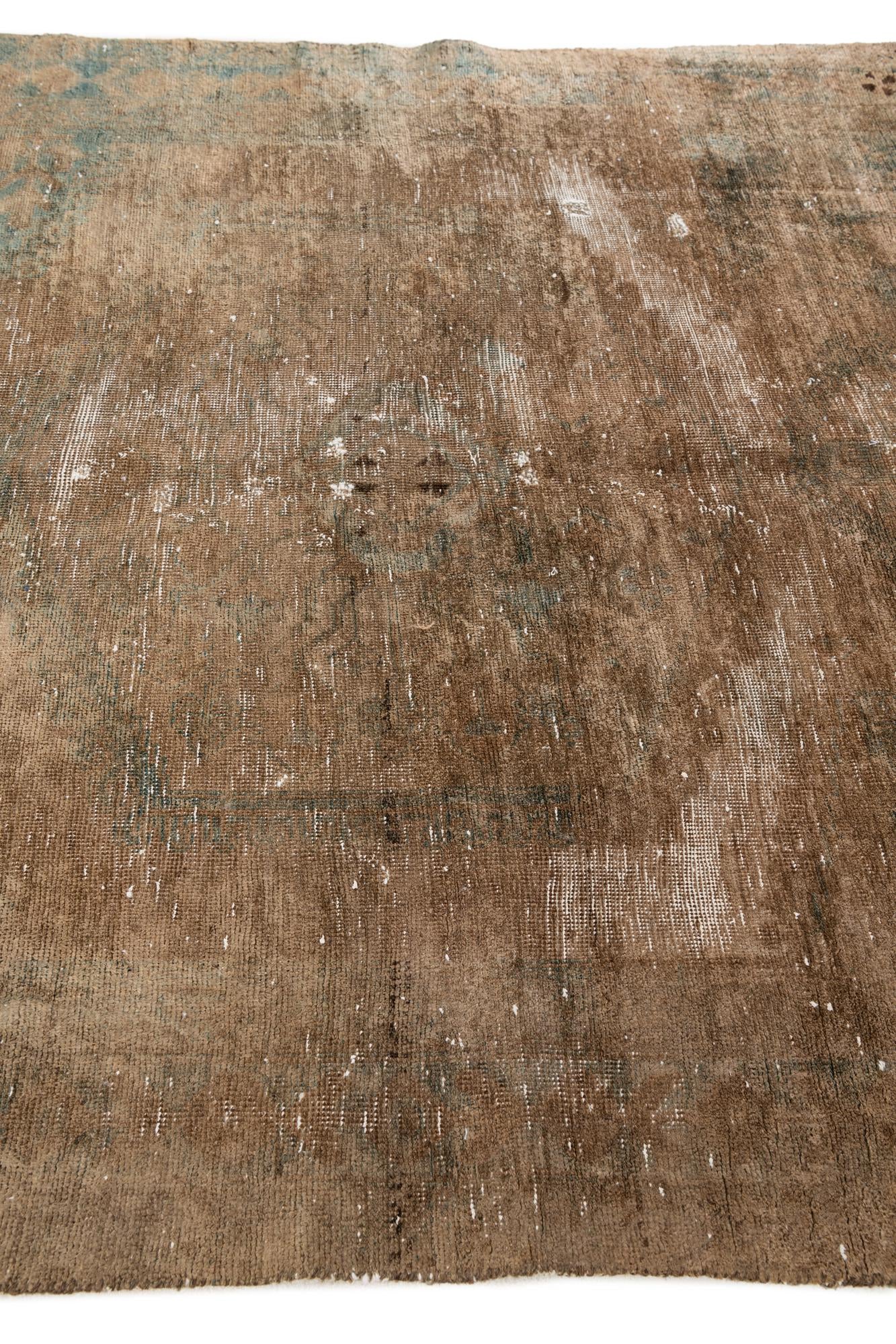 5' 3 x 6' 10 Hand Knotted Ultra Vintage Persian Wool Rug
