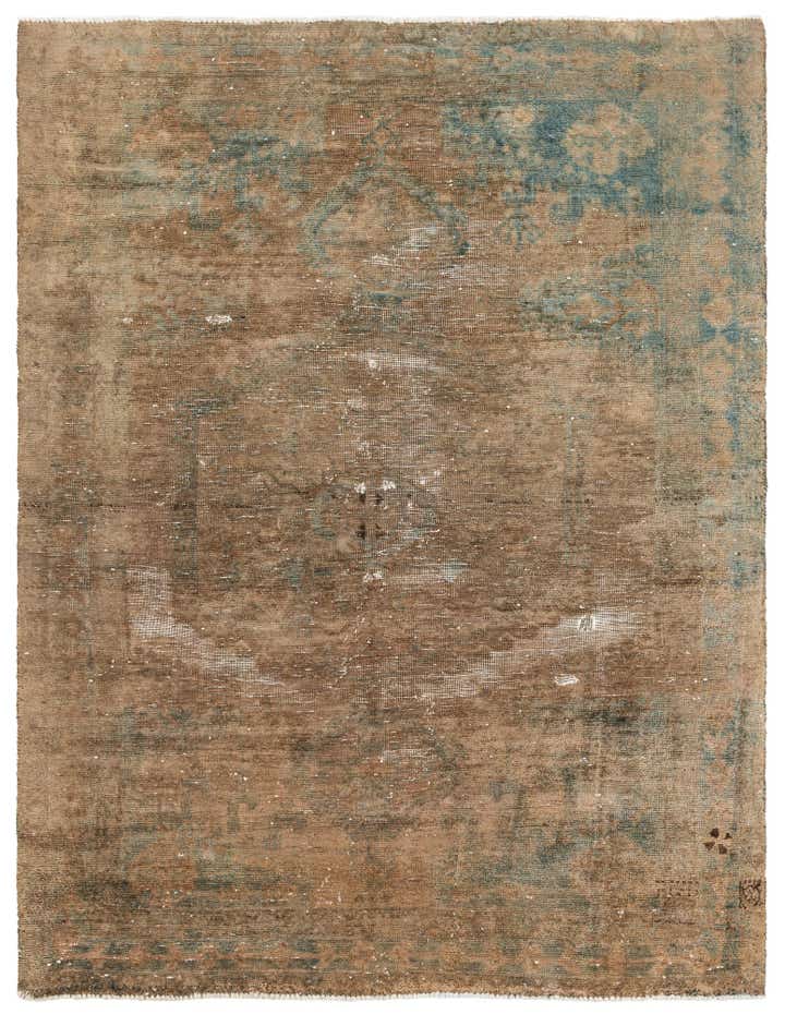 5' 3 x 6' 10 Hand Knotted Ultra Vintage Persian Wool Rug