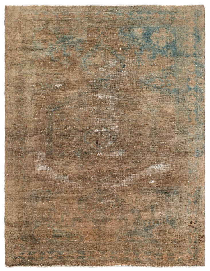 Detail image of 5' 3 x 6' 10 Hand Knotted Ultra Vintage Persian Wool Rug