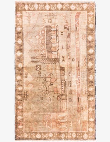 3' 2 x 5' 7 Hand Knotted Ultra Vintage Persian Wool Rug