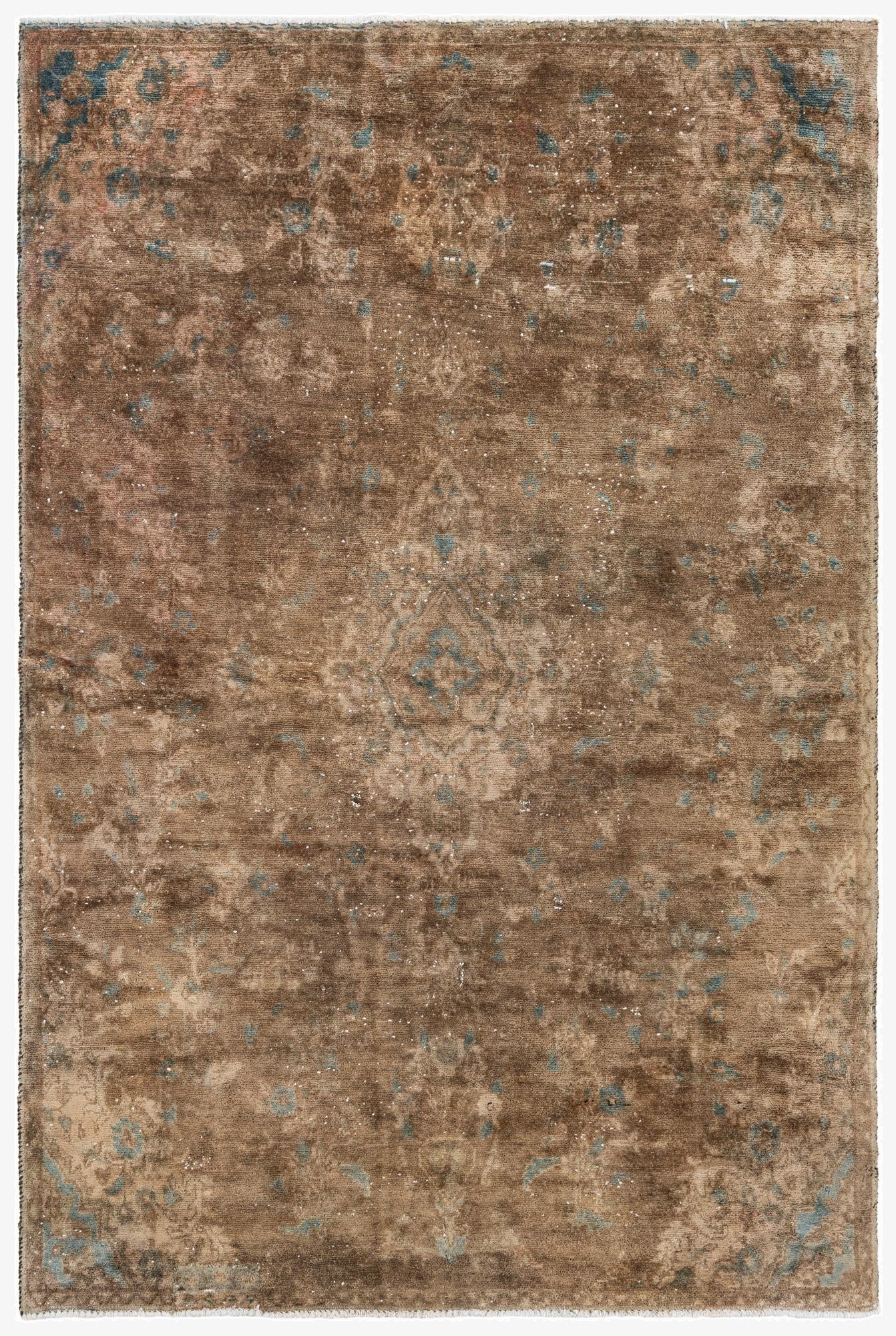 5' 3 x 7' 10  Hand Knotted Ultra Vintage Persian Wool Rug