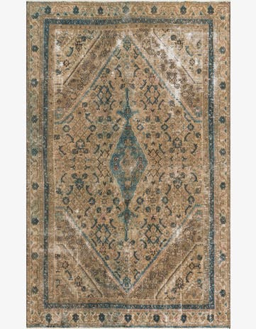 6' x 9' 10 Hand Knotted Ultra Vintage Persian Wool Rug