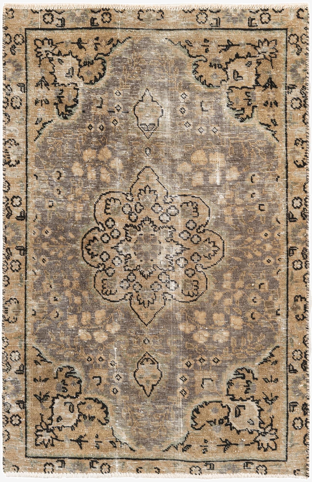 2' 10 x 4' 5  Hand Knotted Ultra Vintage Persian Wool Rug