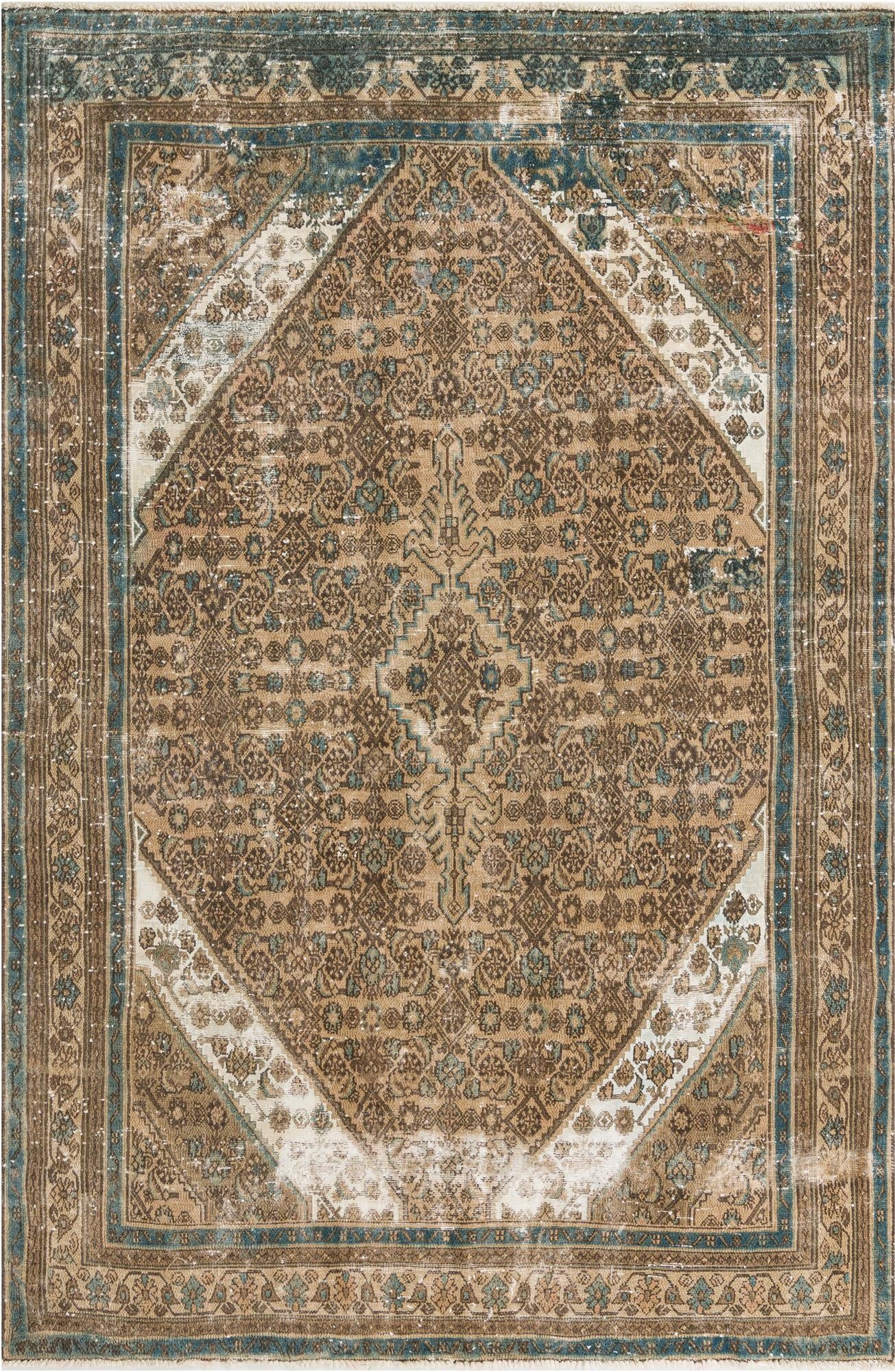 Primary image 7' x 10' 3  Hand Knotted Ultra Vintage Persian Wool Rug