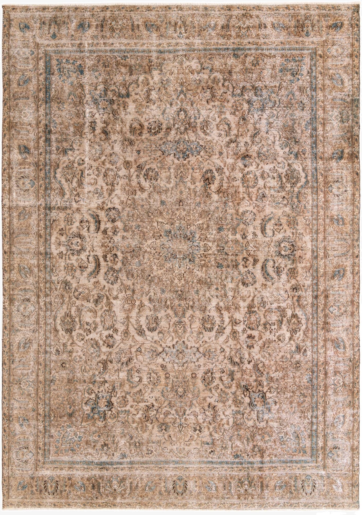 9' x 12' 9  Hand Knotted Ultra Vintage Persian Wool Rug