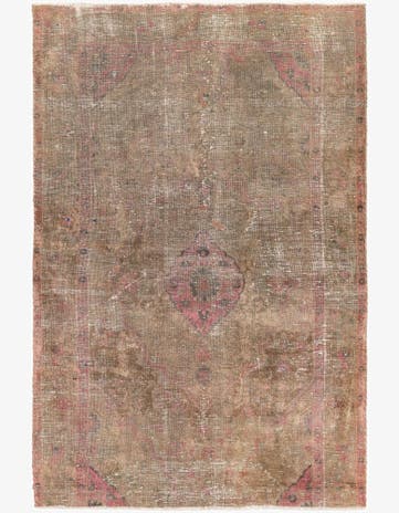 4' 4 x 6' 8 Hand Knotted Ultra Vintage Persian Wool Rug