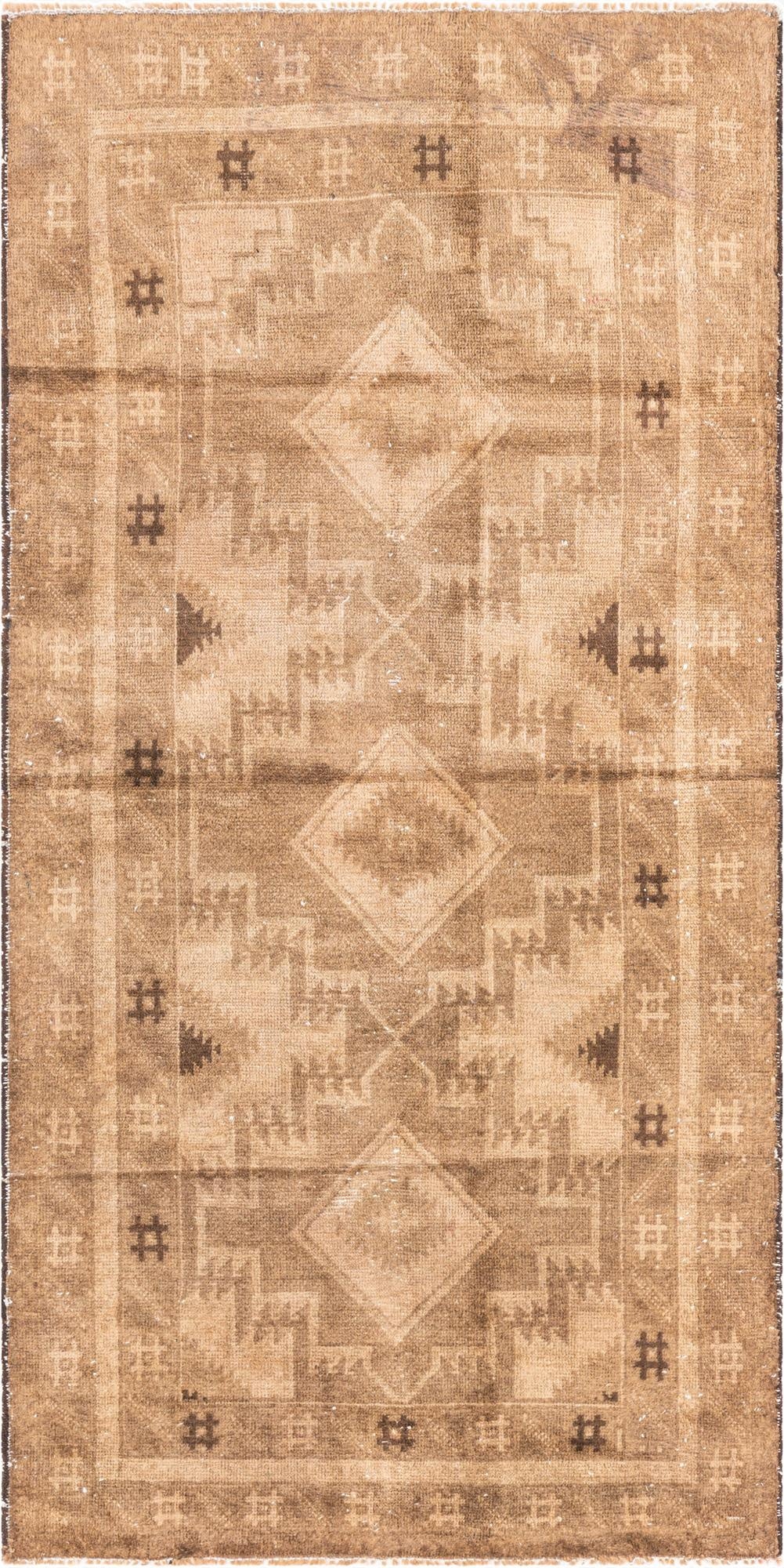 3' 5 x 6' 6  Hand Knotted Ultra Vintage Persian Wool Rug