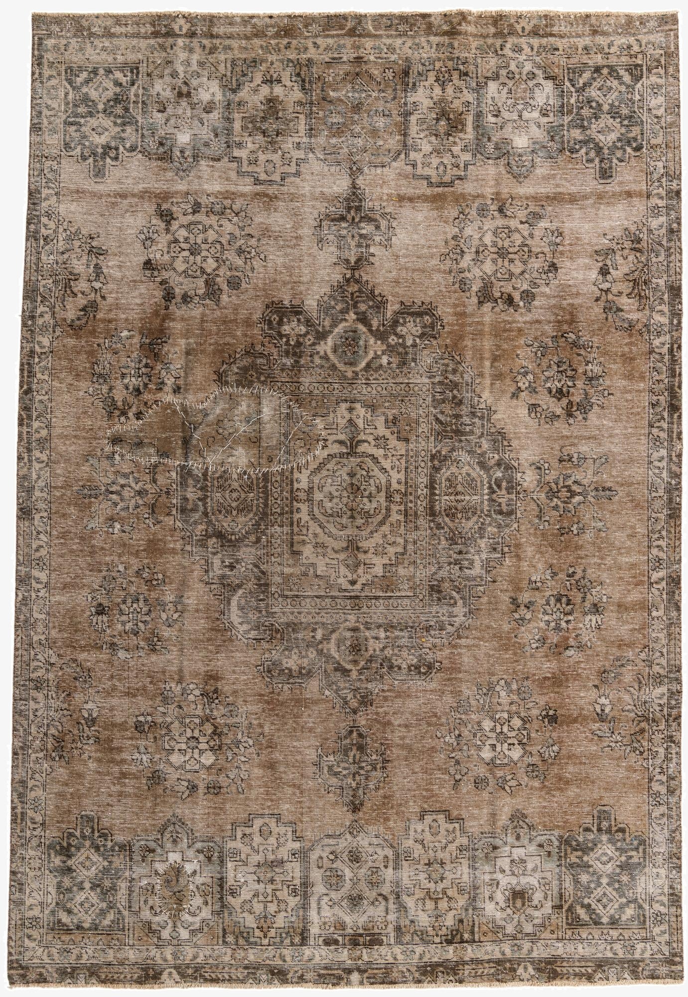 8' x 11' 7  Hand Knotted Ultra Vintage Persian Wool Rug