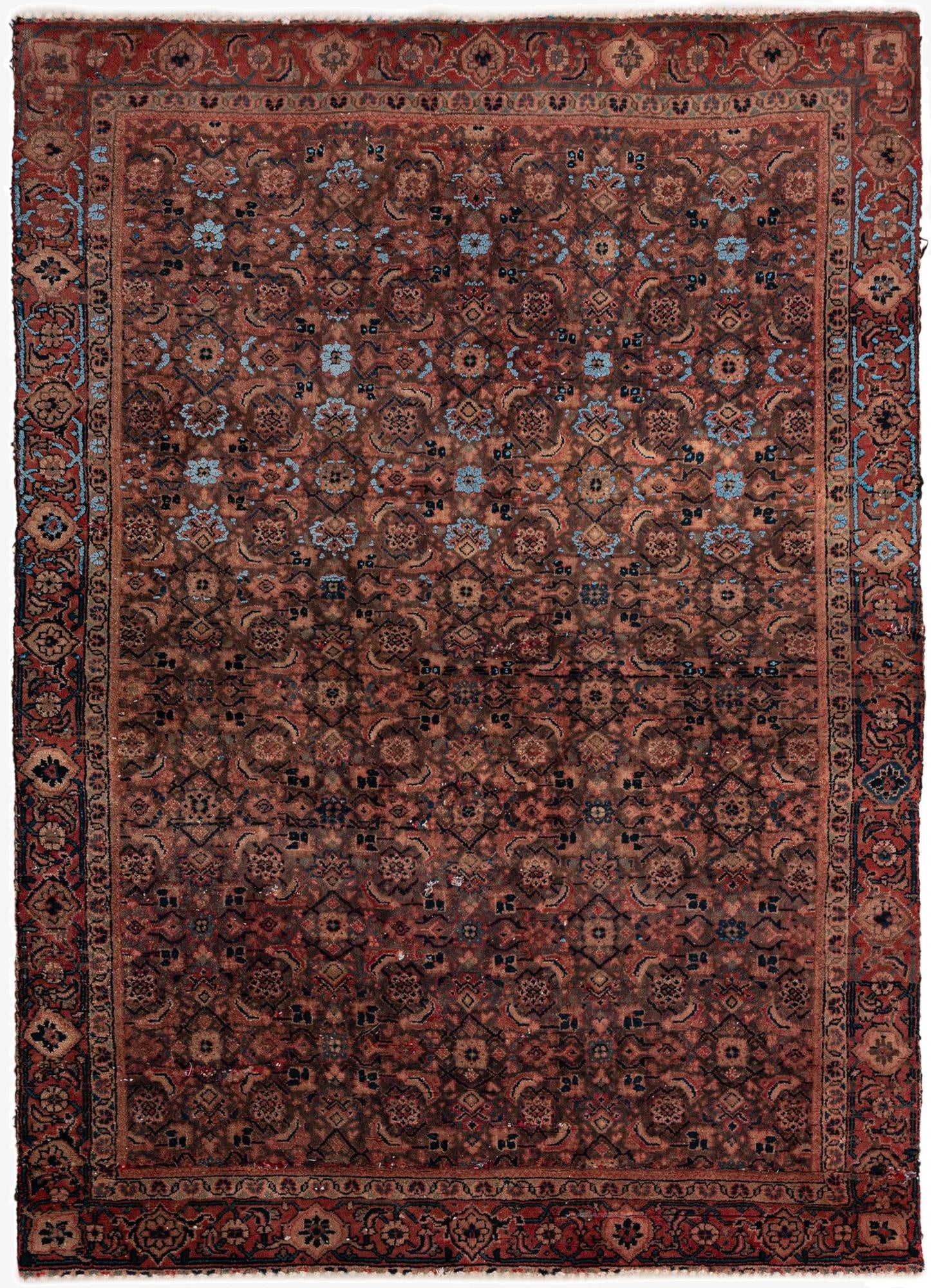 4' x 5' 6  Hand Knotted Ultra Vintage Persian Wool Rug