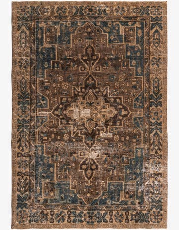 6' 4 x 9' 5 Hand Knotted Ultra Vintage Persian Wool Rug
