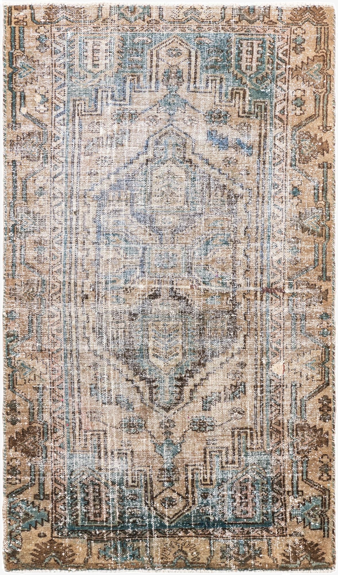3' 10 x 6' 8  Hand Knotted Ultra Vintage Persian Wool Rug