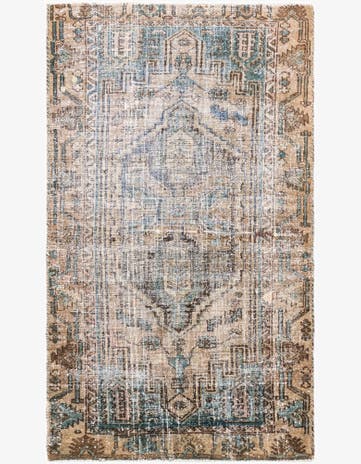 3' 10 x 6' 8 Hand Knotted Ultra Vintage Persian Wool Rug