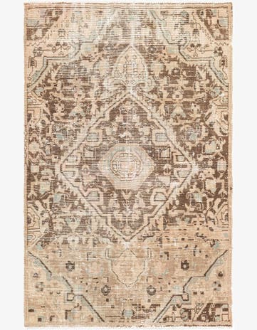 3' 10 x 6' Hand Knotted Ultra Vintage Persian Wool Rug