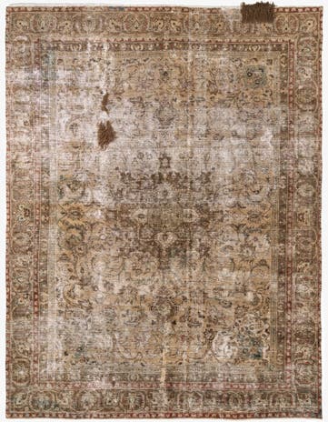 8' 10 x 11' 5 Hand Knotted Ultra Vintage Persian Wool Rug