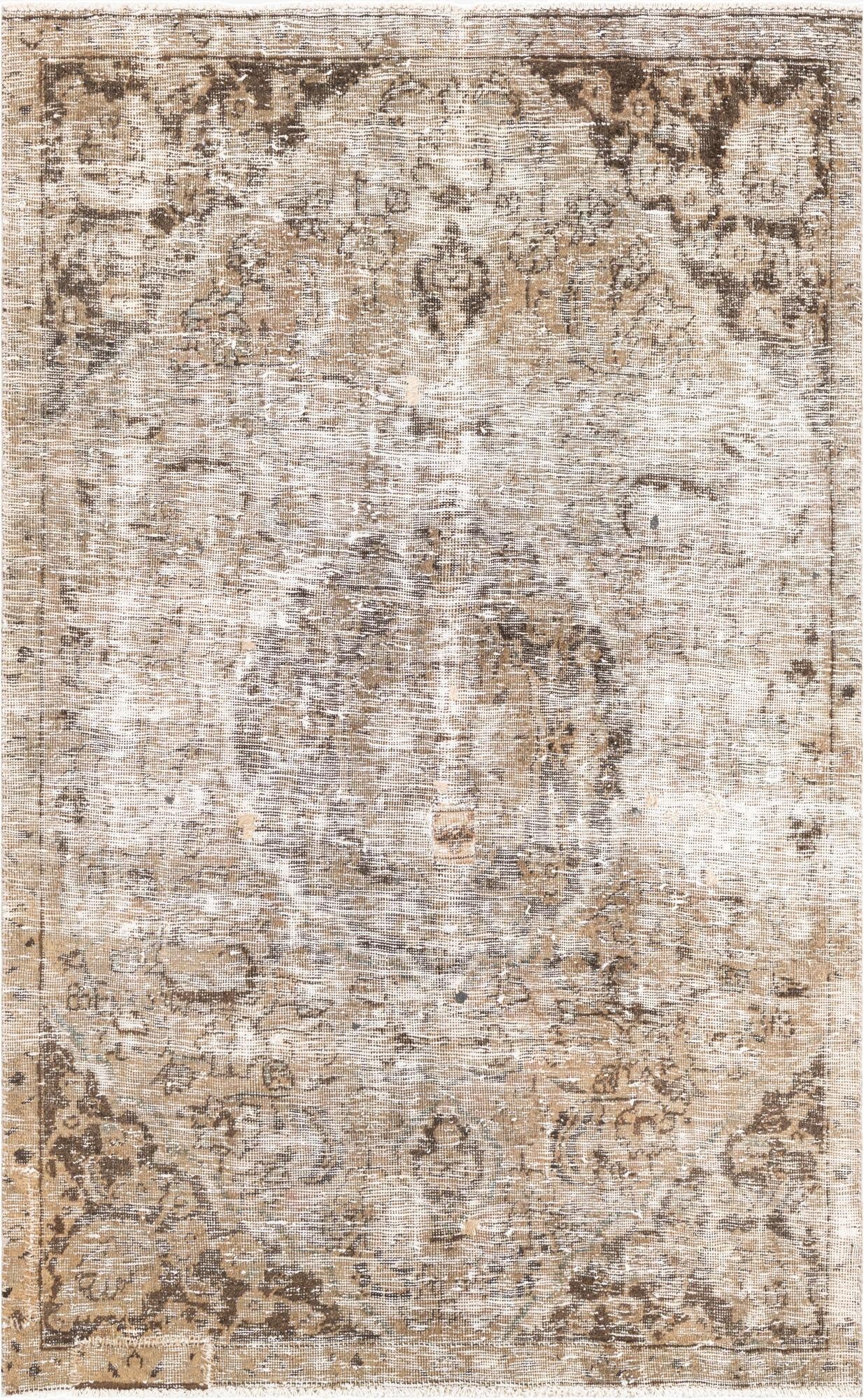 4' 9 x 7' 8  Hand Knotted Ultra Vintage Persian Wool Rug