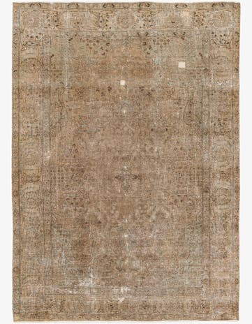 6' 4 x 9' Hand Knotted Ultra Vintage Persian Wool Rug