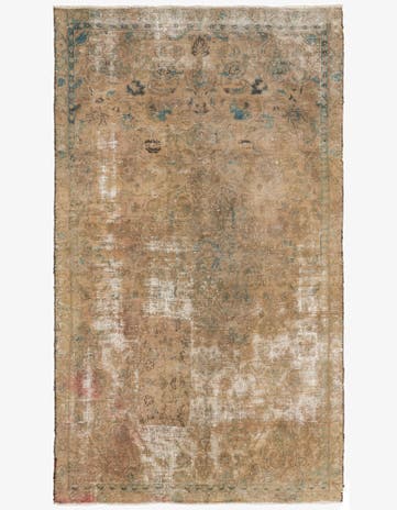 4' 5 x 7' 7 Hand Knotted Ultra Vintage Persian Wool Rug