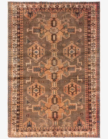 4' 3 x 6' 3 Hand Knotted Ultra Vintage Persian Wool Rug