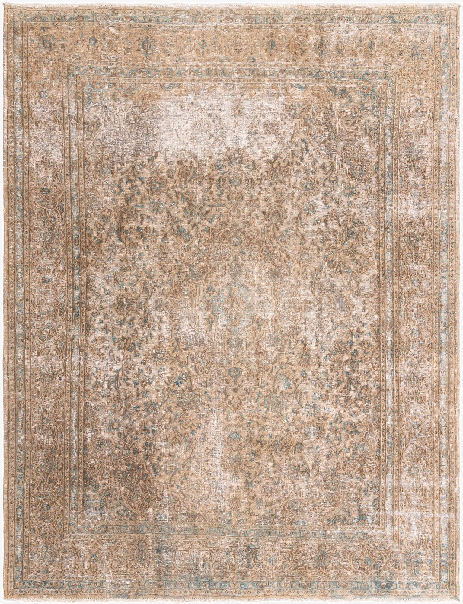 8' 1 x 10' 8  Hand Knotted Ultra Vintage Persian Wool Rug