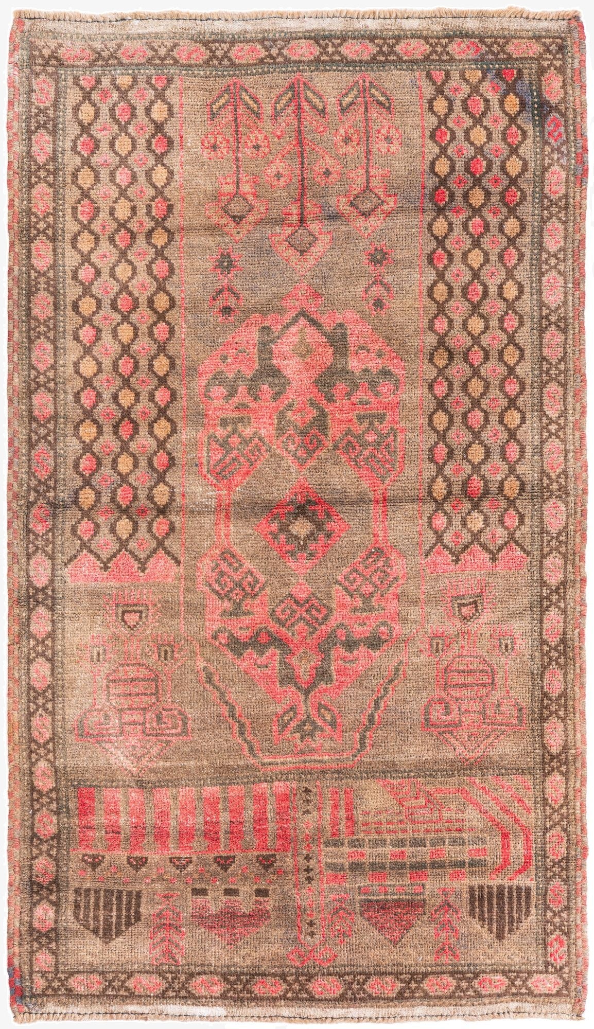 3' x 5' 2 Hand Knotted Ultra Vintage Persian Wool Rug