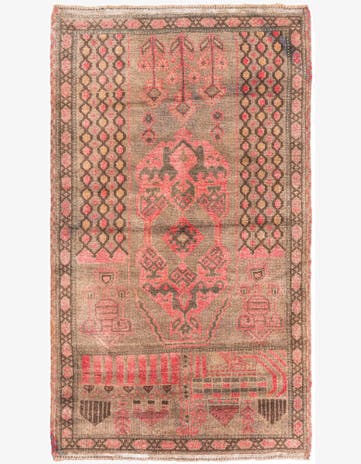 3' x 5' 2 Hand Knotted Ultra Vintage Persian Wool Rug