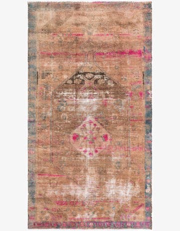 3' 6 x 6' 9 Hand Knotted Ultra Vintage Persian Wool Rug