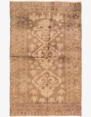 4' x 6' 2 Hand Knotted Ultra Vintage Persian Wool Rug