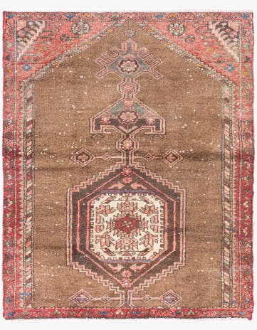 3' 4 x 4' 3 Hand Knotted Ultra Vintage Persian Wool Rug