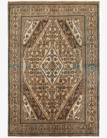 6' 7 x 9' 4 Hand Knotted Ultra Vintage Persian Wool Rug