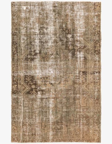 4' 1 x 6' 5 Hand Knotted Ultra Vintage Persian Wool Rug