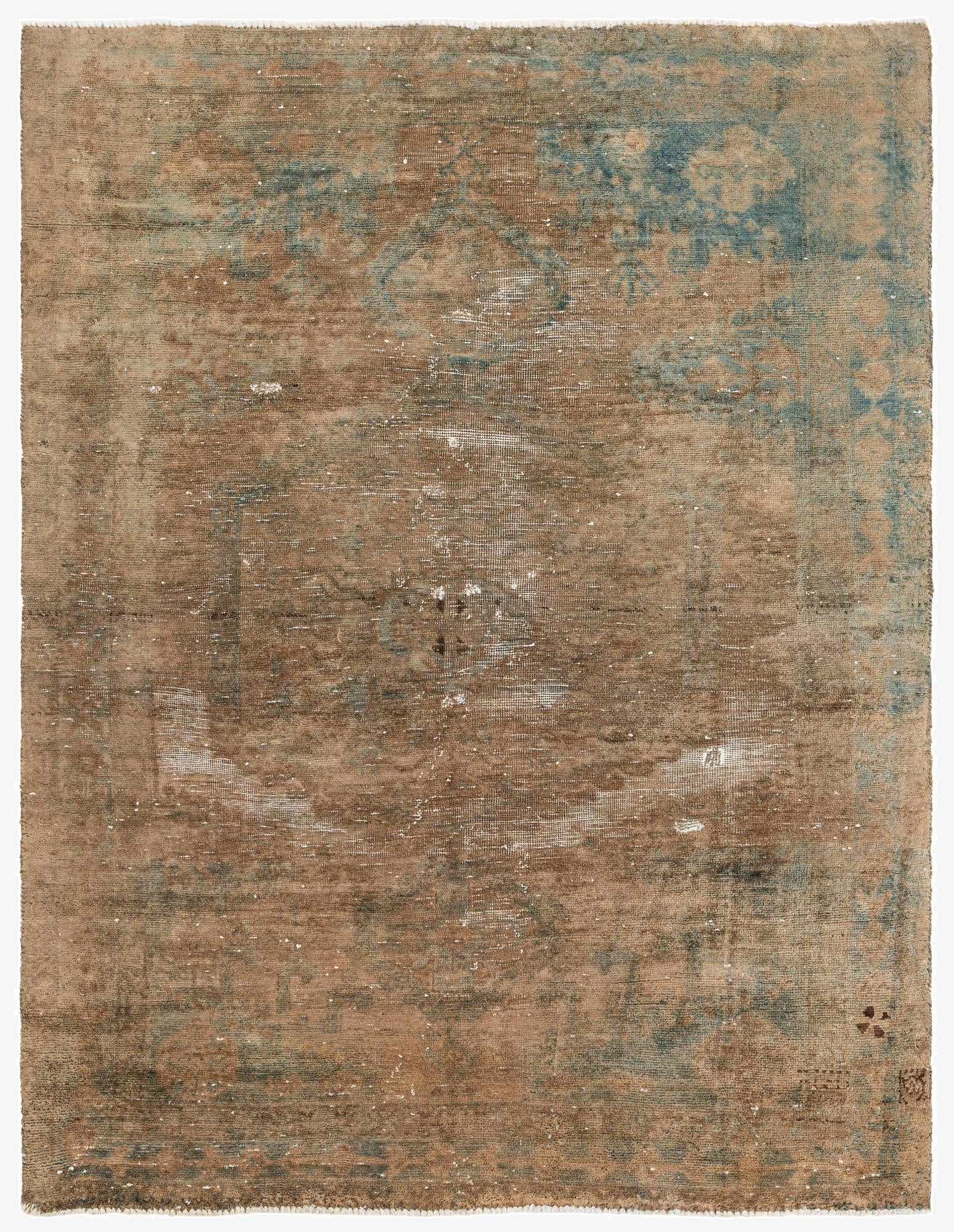 5' 3 x 6' 10  Hand Knotted Ultra Vintage Persian Wool Rug