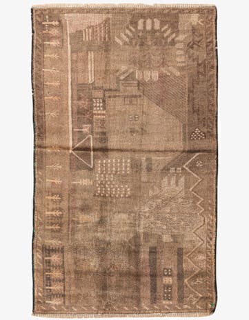 2' 10 x 5' Hand Knotted Ultra Vintage Persian Wool Rug