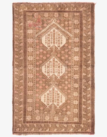 3' x 4' 6 Hand Knotted Ultra Vintage Persian Wool Rug