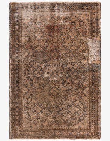 3' 7 x 5' 5 Hand Knotted Ultra Vintage Persian Wool Rug