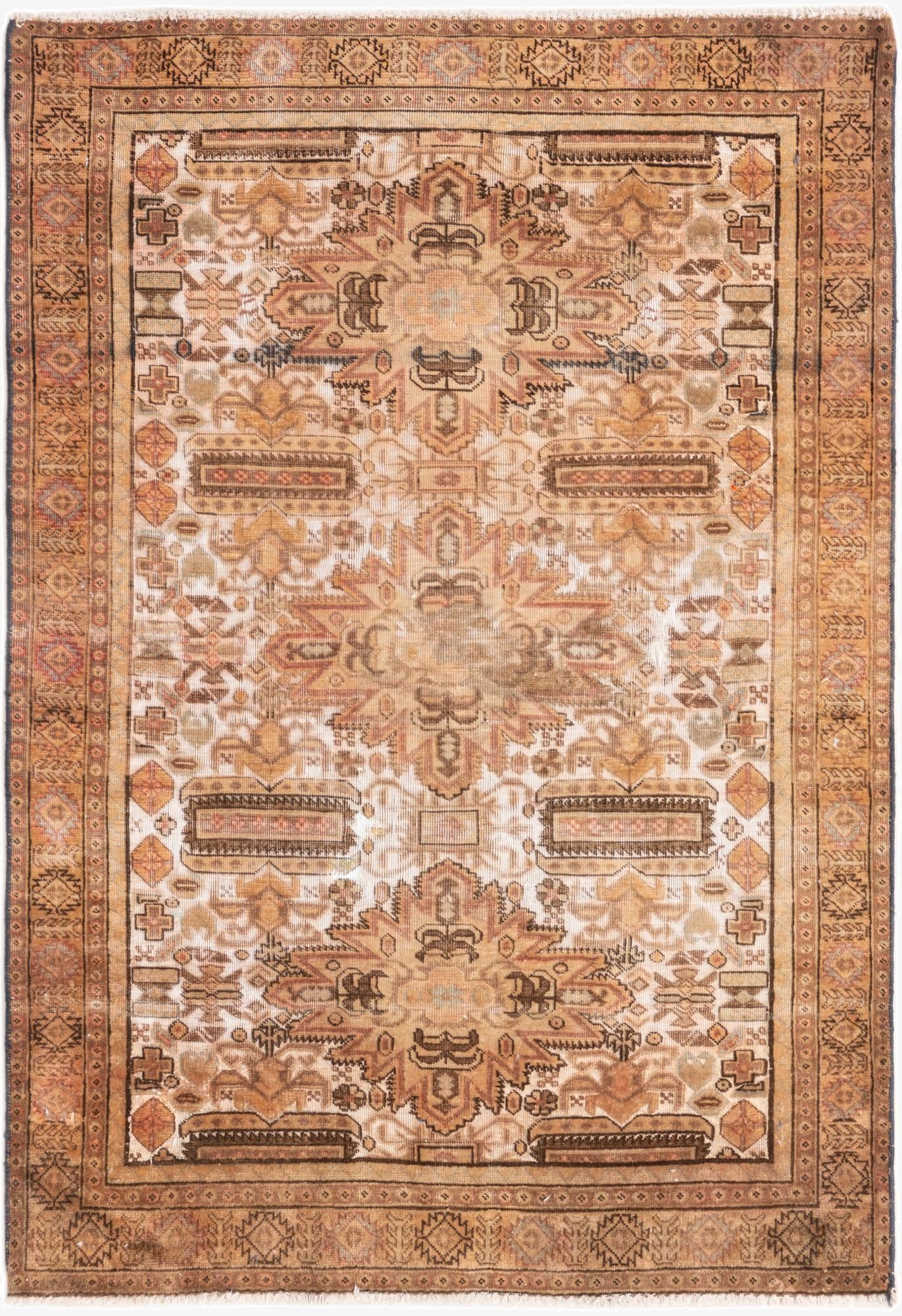 3' 3 x 4' 8  Hand Knotted Ultra Vintage Persian Wool Rug