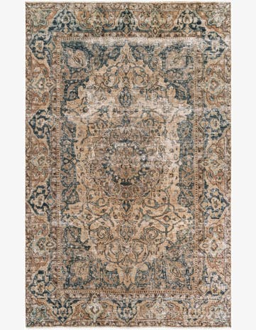6' x 9' 5 Hand Knotted Ultra Vintage Persian Wool Rug