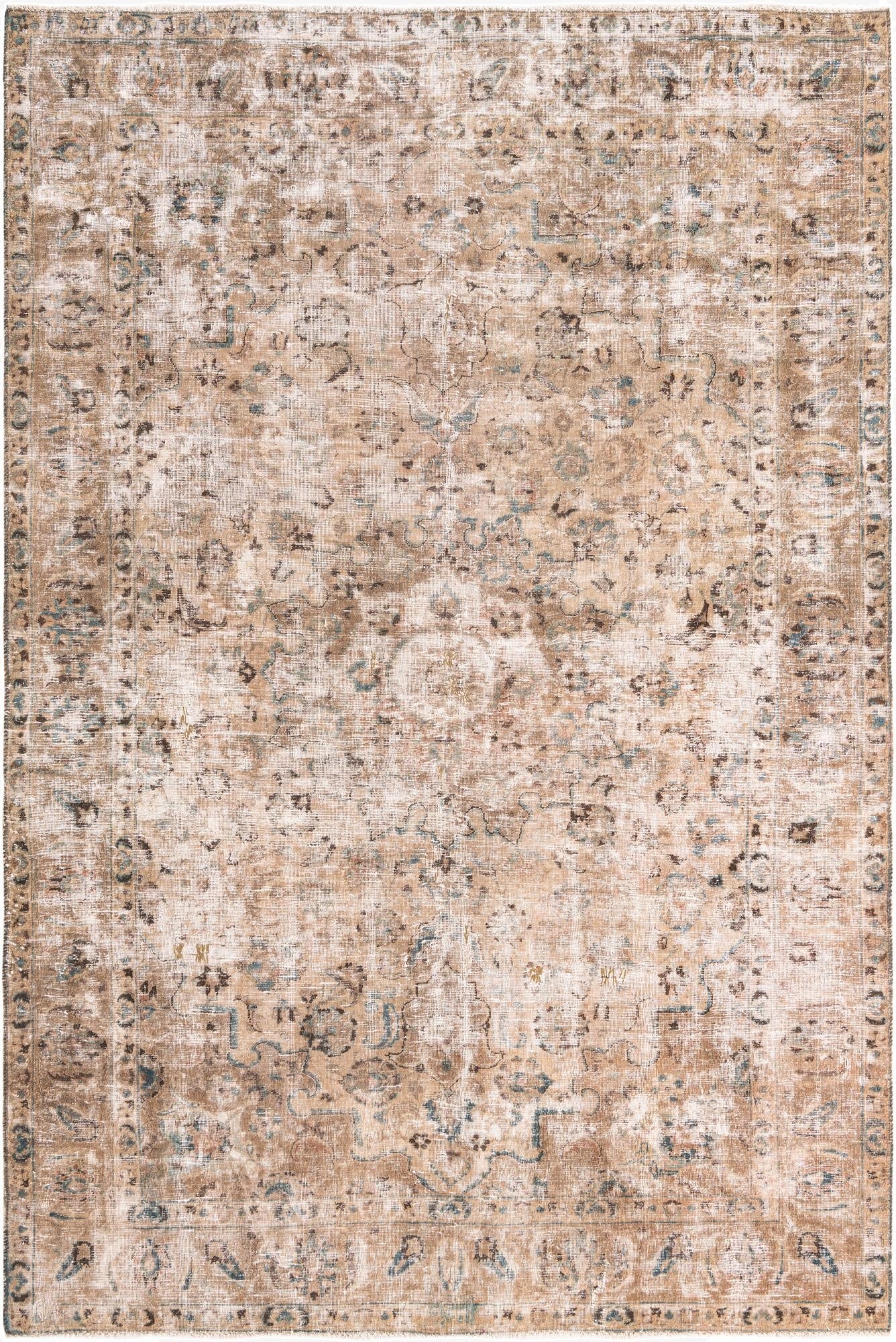 6' 6 x 9' 9  Hand Knotted Ultra Vintage Persian Wool Rug