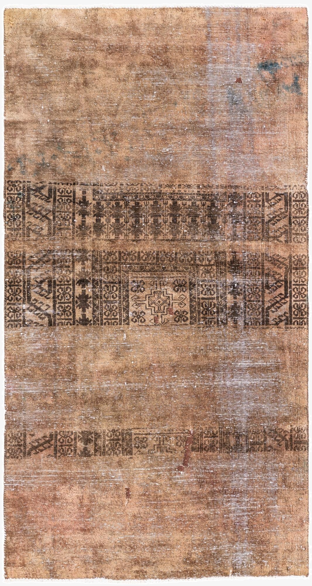 3' 3 x 6' 2  Hand Knotted Ultra Vintage Persian Wool Rug