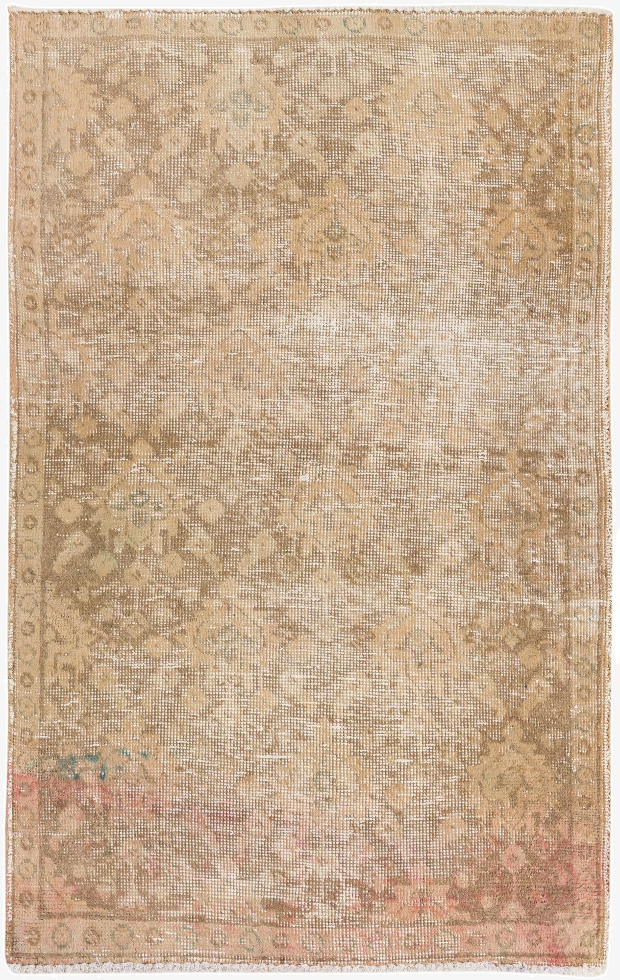 3' 1 x 4' 10  Hand Knotted Ultra Vintage Persian Wool Rug