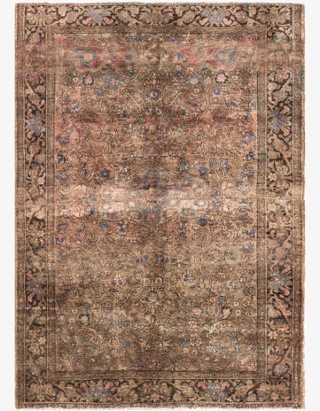 4' 3 x 6' Hand Knotted Ultra Vintage Persian Wool Rug