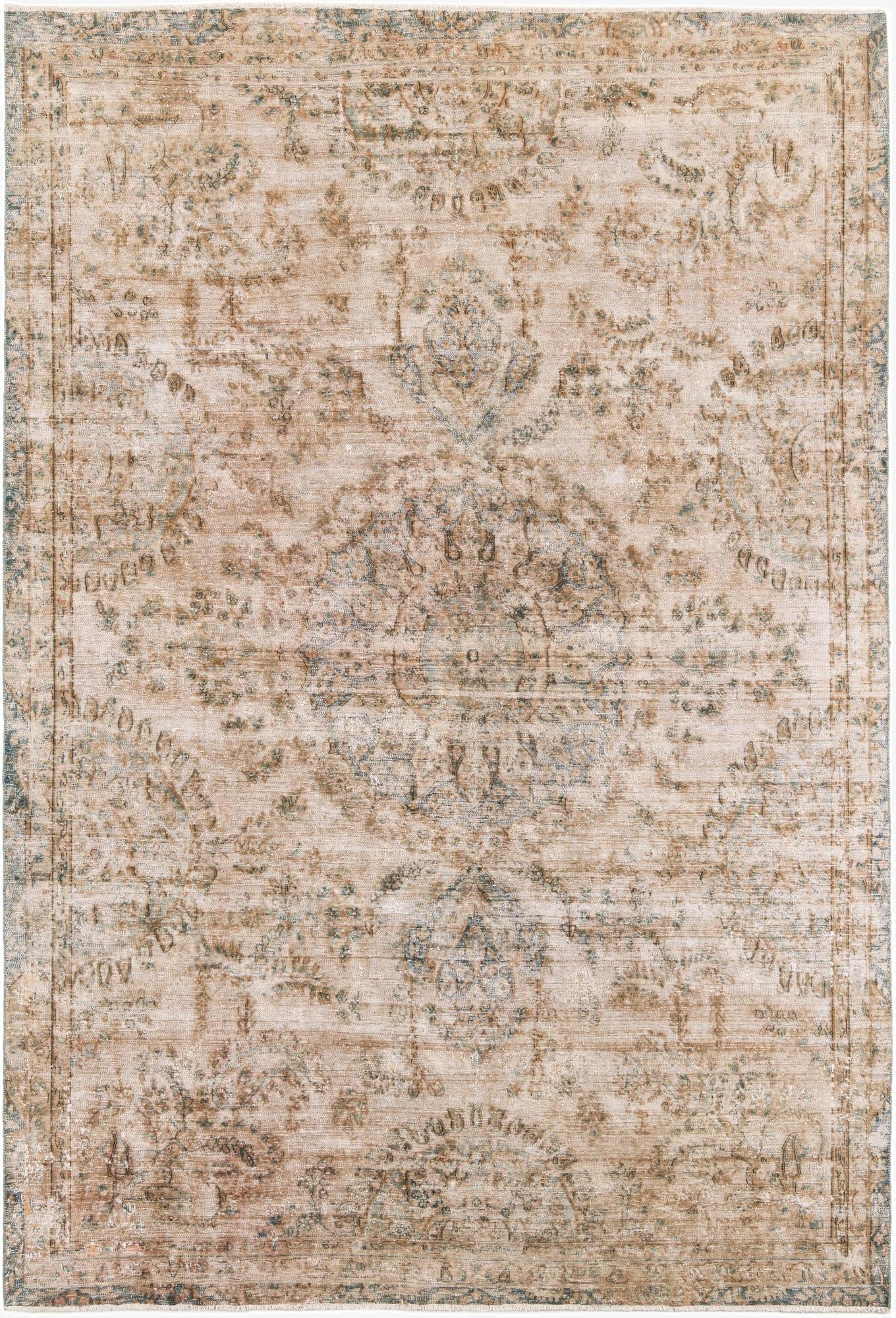 7' 9 x 11' 5  Hand Knotted Ultra Vintage Persian Wool Rug