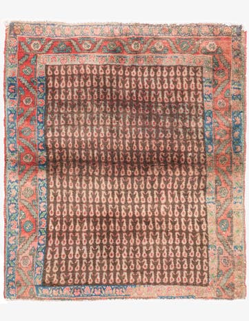 3' 3 x 3' 9 Hand Knotted Ultra Vintage Persian Wool Rug