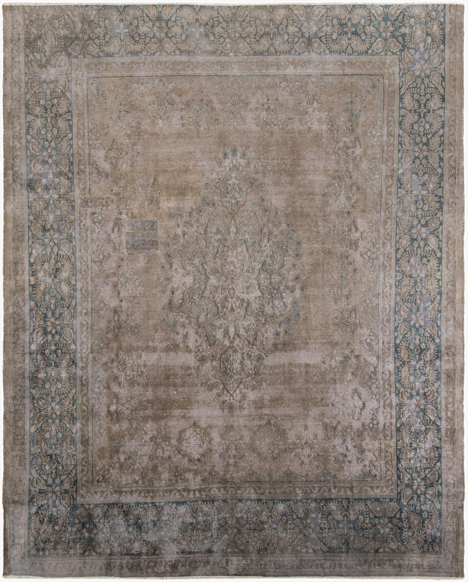 9' 4 x 11' 10  Hand Knotted Ultra Vintage Persian Wool Rug