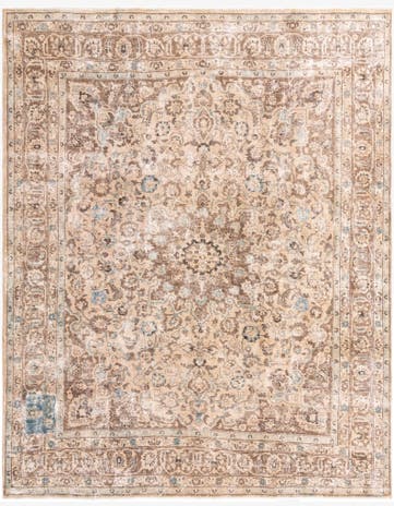 9' 5 x 12' 1 Hand Knotted Ultra Vintage Persian Wool Rug